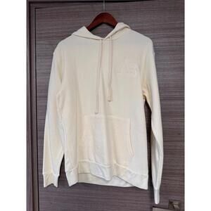 AB Embroidered Cream Hoodie Sweatshirt Pullover Kangaroo Pocket Size Large
